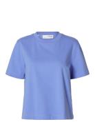 Slfessential Ss Boxy Tee Noos Tops T-shirts & Tops Short-sleeved Blue Selected Femme