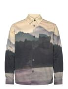 Relaxed Fit Printed Twill Overshirt Tops Overshirts Beige Scotch & Soda