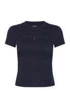 Tjw Slim Tonal Linear Tee Ext Tops T-shirts & Tops Short-sleeved Navy Tommy Jeans