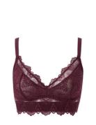 Lace Support+ Bralette Lingerie Bras & Tops Soft Bras Bralette Burgundy Understatement Underwear