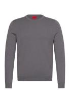 San Cody-Cv Tops Knitwear Round Necks Grey HUGO