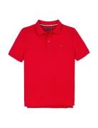 Flag Polo Ss Tops T-shirts Polo Shirts Short-sleeved Polo Shirts Red Tommy Hilfiger