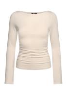 Soft Touch Boatneck Top Tops T-shirts & Tops Long-sleeved Beige Gina Tricot