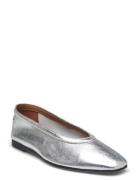 Soft Metal Lthr Ballerina No Bow Ballerinasko Ballerinaer Silver Tommy Hilfiger