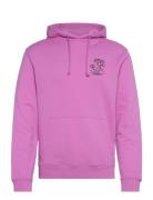 Front And Back Artwork Hoodie Tops Sweatshirts & Hoodies Hoodies Pink Scotch & Soda