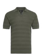 Mapolo V Heritage Tops Knitwear Short Sleeve Knitted Polos Khaki Green Matinique