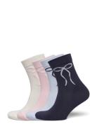 Sock 4 P Placement Bow Lingerie Socks Regular Socks Multi/patterned Lindex