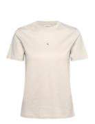 Woven Label Regular Tee Tops T-shirts & Tops Short-sleeved Beige Calvin Klein Jeans
