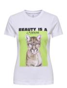 Onlvibe Life S/S Glasses Top Box Jrs Tops T-shirts & Tops Short-sleeved White ONLY