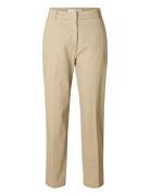 Slfvera-Rita Mw Cropped Pant Noos Bottoms Trousers Chinos Cream Selected Femme