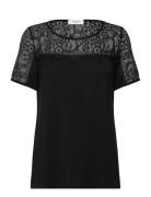 Rwbiarritz Lace Ss T-Shirt Tops T-shirts & Tops Short-sleeved Black Rosemunde