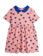 Outlined Hearts Aop Ss Dress Dresses & Skirts Dresses Casual Dresses Short-sleeved Casual Dresses Pink Mini Rodini