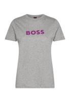 C_Elogo_5 Tops T-shirts & Tops Short-sleeved Grey BOSS