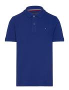 Flag Polo Ss Tops T-shirts Polo Shirts Short-sleeved Polo Shirts Blue Tommy Hilfiger