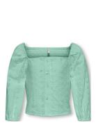 Kogpilea 3/4 Emb Anglaise Shirt Wvn Tops Blouses & Tunics Green Kids Only