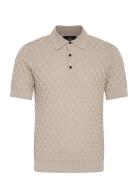 Mapolo Bb Heritage Tops Knitwear Short Sleeve Knitted Polos Beige Matinique