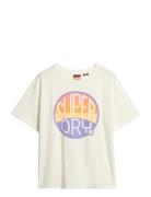 Neon Rainbow Over D Tee Tops T-shirts & Tops Short-sleeved White Superdry