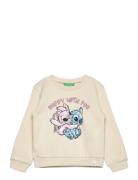 Sweater L/S Tops Sweatshirts & Hoodies Sweatshirts Cream United Colors Of Benetton