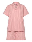 Stripel Kallie Shorts Set Pyjamas Nattøj Coral Becksöndergaard