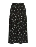 Mschjusine Karalynn Skirt Aop Skirts Knee-length & Midi Skirts Black MSCH Copenhagen