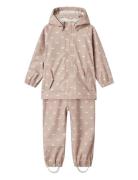 Nmfladry10 Rain Set Aop Fo Lil Outerwear Rainwear Rainwear Sets Pink Lil'Atelier