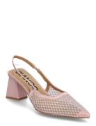 Biamaralyn Slingback Rhinest Mesh Shoes Sling Backs Heeled Slingbacks Pink Bianco