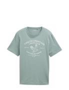 Printed T-Shirt Tops T-Kortærmet Skjorte Green Tom Tailor