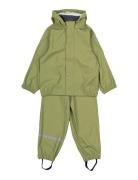 Pu Rain W. Susp. Recycled Outerwear Rainwear Rainwear Sets Green Mikk-line