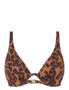 Sauvage Single Wire Plunge Bra Swimwear Bikinis Bikini Tops Wired Bikinitops Brown Chantelle Beach