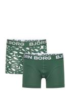 Cotton Stretch Boxer 2P Night & Underwear Underwear Panties Green Björn Borg