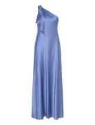 Satin Charmeuse -Shoulder Gown Maxikjole Festkjole Blue Lauren Ralph Lauren