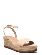 Leona Suede Espadrille Espadrillos Med Hæl Sandal Beige Lauren Ralph Lauren