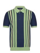 Structured Knitted Regular Fit Polo Tops Polos Short-sleeved Blue Scotch & Soda