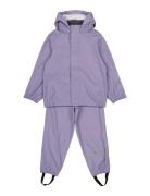 Pu Rain No Susp. Recycled Outerwear Rainwear Rainwear Sets Purple Mikk-line