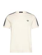 Contrast Tape Ringer Tee Tops T-Kortærmet Skjorte Cream Fred Perry