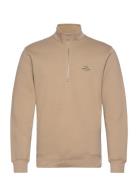 Standard Half Zip Logo Sweat Tops Sweatshirts & Hoodies Sweatshirts Beige Mads Nørgaard