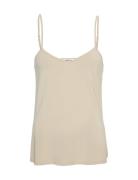 Mschbetrina Strap Top Tops T-shirts & Tops Sleeveless Beige MSCH Copenhagen