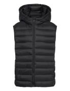 Quilted Gilet With Hood Tops Vests Black Mango