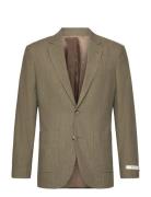 Slim Cot/Linen Suit Jacket Designers Blazers Single Breasted Blazers Green GANT