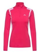 Mae Quarter Zip Mid Layer Sport Women Sport Clothing Sport Fleeces & Midlayers Pink J. Lindeberg