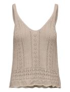 Onllyzet Life S/L Top Knt Noos Tops T-shirts & Tops Sleeveless Beige ONLY