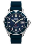 Deep Water Meridian 200 Sst Blue Dial Syn Rubber Strap Accessories Watches Analog Watches Navy Timex