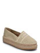 Denim Platform Espadrille Espadrillos Flade Sandal Beige Tommy Hilfiger