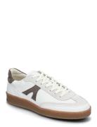 Liga - White/Elephant Leather Low-top Sneakers White Garment Project