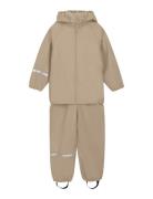 Basic Rainwear Set -Recycle Pu Outerwear Rainwear Rainwear Sets Beige CeLaVi