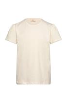 T-Shirt W. Ruffle Sleeves Tops T-Kortærmet Skjorte Cream Copenhagen Colors