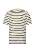 Akkikki Jacq Stripe Tee Tops T-Kortærmet Skjorte Beige Anerkjendt