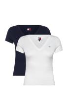 Tjw 2Pack V-Neck Tee Tops T-shirts & Tops Short-sleeved Navy Tommy Jeans