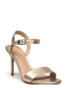 Gwen Metallic Nappa Leather Sandal Sandal Med Hæl Gold Lauren Ralph Lauren