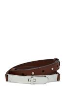 Turn-Lock Leather Belt Bælte Brown Lauren Ralph Lauren